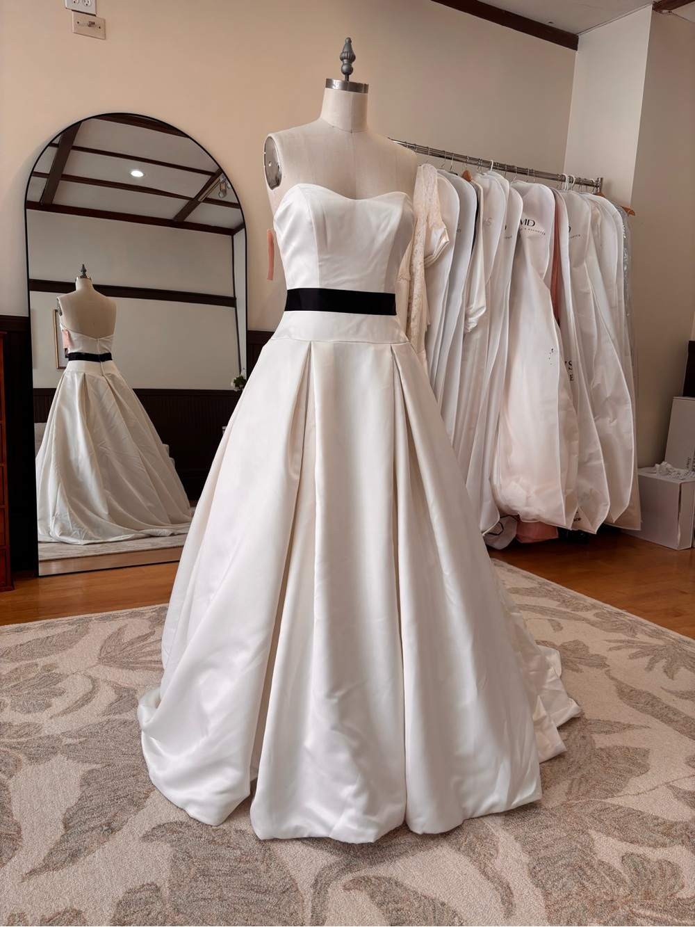 Mikaella Bridal Strapless Drop Waist White Ball Gown